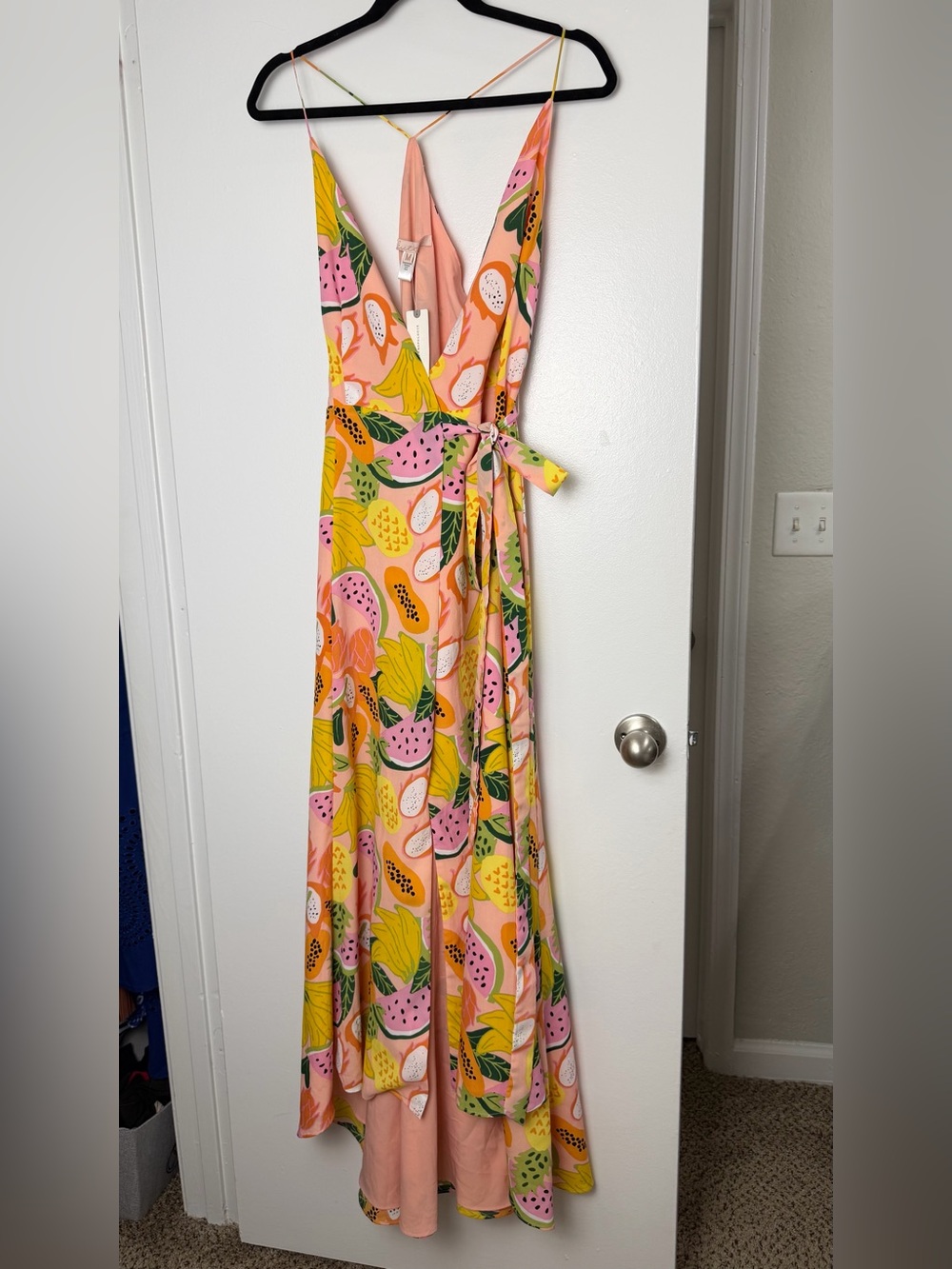 Anthropologie Hutch Tropical Fruit Print Wrap Maxi Dress M NWT - Picture 4 of 13